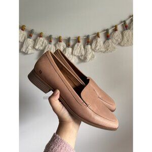 Lucky Brand Laurien Leather Slip On Loafer Cognac Brown Square Toe Preppy 9.5